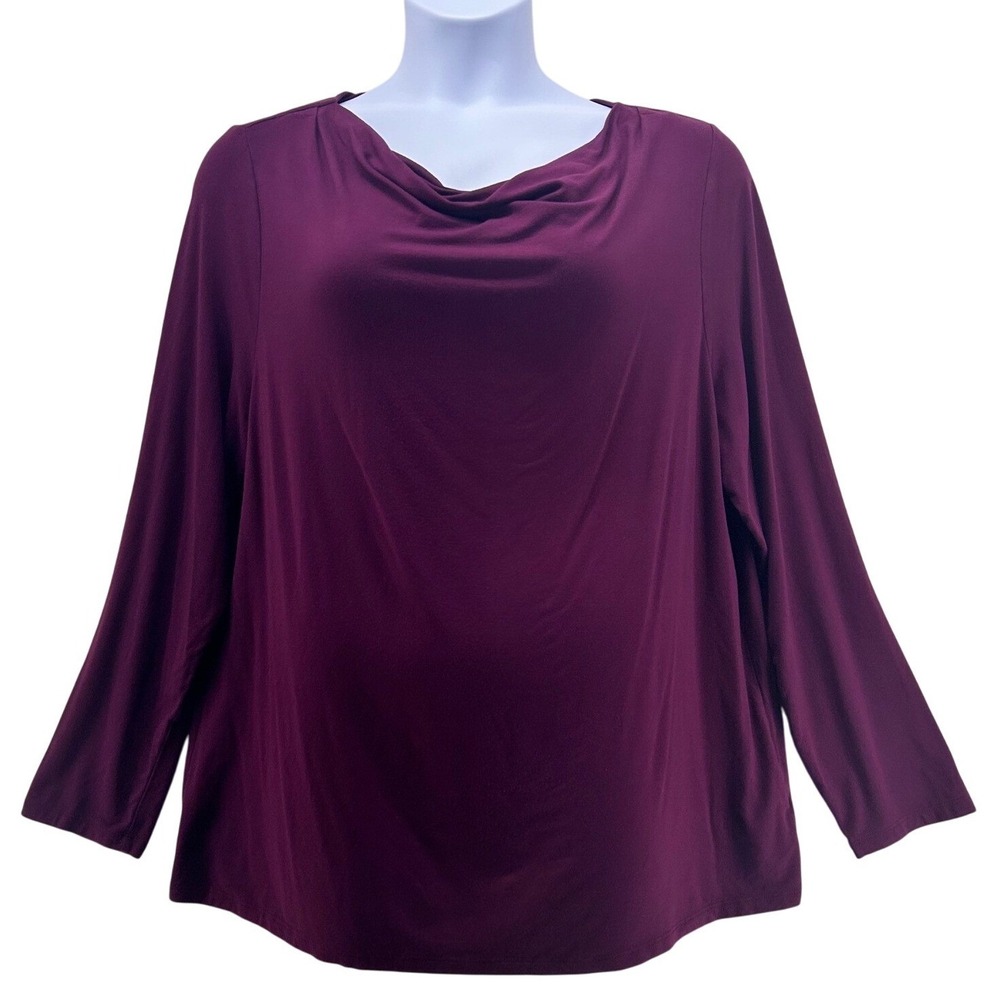 Talbots Cowl‎ Neck Tunic Top Maroon 2X
